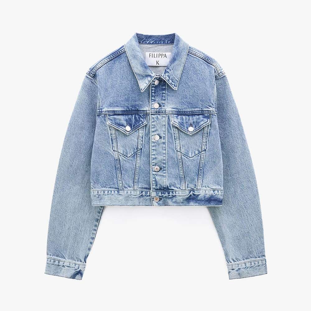 AGOLDE Blanca Elasticated Light Blue Denim Jacket